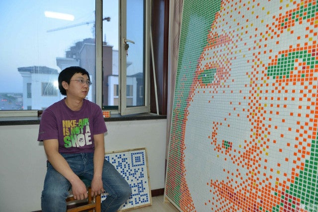 Boy Creates Giant Portrait of His Dream Girl From 840 Rubik's Cubes, Gets Rejected - World Of Buzz 3