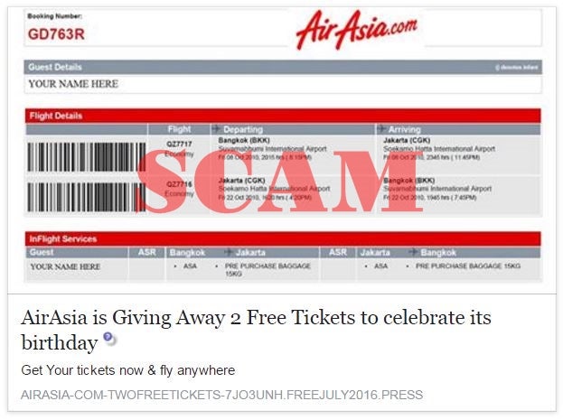 Air Asia: Free Tickets Via Online Survey Is A Scam - World Of Buzz