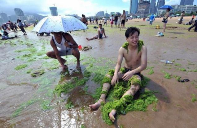Covering Yourself In Algae Is The New Thing For Chinese Beachgoers - World Of Buzz 10