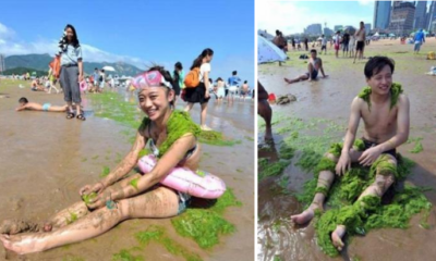 Covering Yourself In Algae Is The New Thing For Chinese Beachgoers - World Of Buzz 14