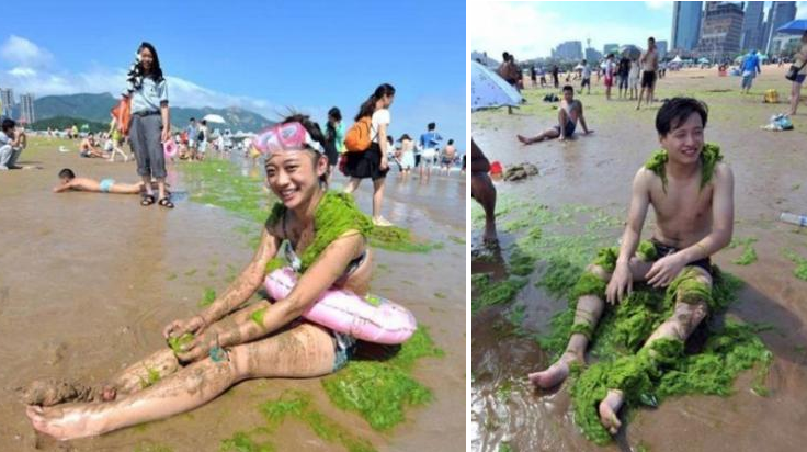 Covering Yourself In Algae Is The New Thing For Chinese Beachgoers - World Of Buzz 14