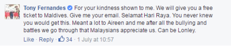 Man Secretly Paid For Tony Fernandes' Lunch, Receives A Surprise Gift In Return - World Of Buzz 2