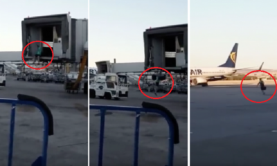 Guy Determined Not To Miss Flight Parkours Over Departure Gate And Runs Across Airport Tarmac - World Of Buzz 3