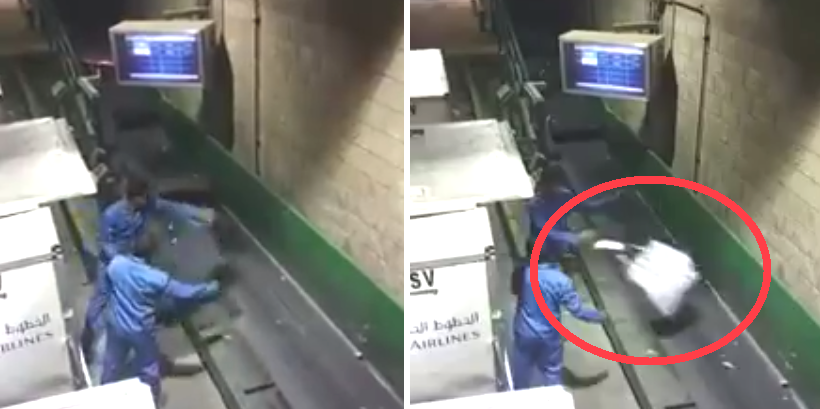 Shocking Video: Airline Staff Roughly Tossing Bags On Baggage Conveyor - World Of Buzz 3