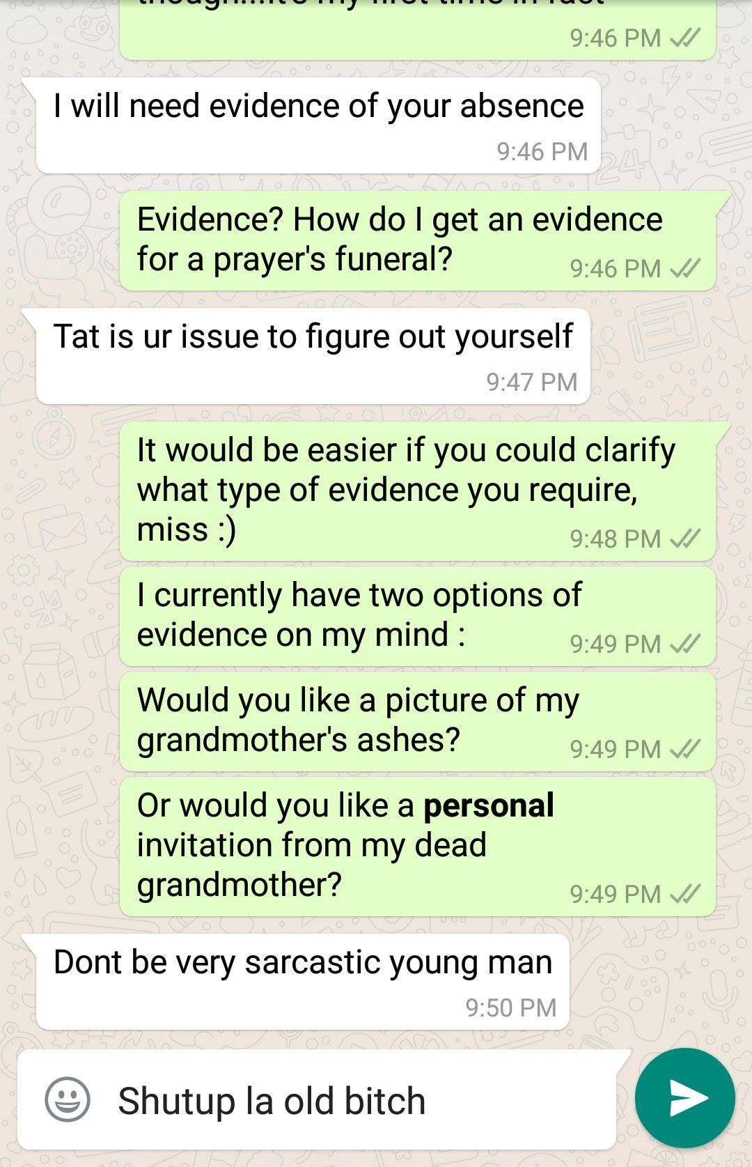 Dead Grandmother Is Not An Excuse To Skip Class According To Malaysian Teacher - World Of Buzz 2