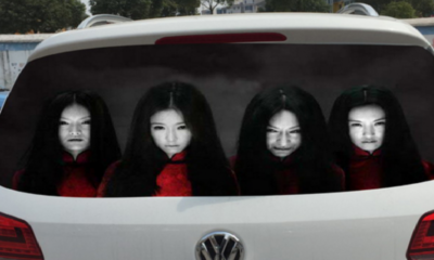 China Drivers Use Creepy Ghost Stickers To Scare Off High Beam Abusers - World Of Buzz