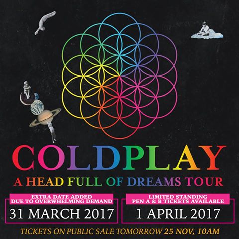 Coldplay Will Be Having Another Show In Singapore On March 31, 2017 - World Of Buzz