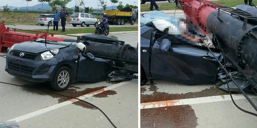 Malaysian Man And Woman Die After Construction Pile Driver Crushed Their Car - World Of Buzz 7
