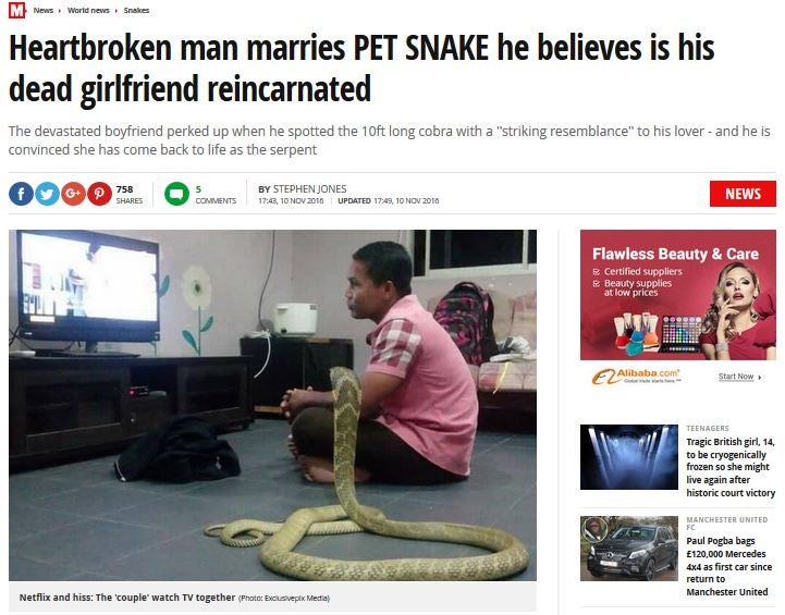 Malaysian Man Falsely Accused Of Marrying Pet Snake By International News Portals - World Of Buzz 8