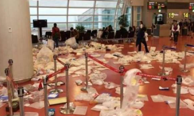 Overflowing Rubbish By Chinese Tourists Leaves Korean Airport Looking Like Rubbish Dump - World Of Buzz