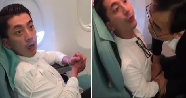 Drunken Korean Guy Gets Restrained, Spits And Curse At Flight Attendant - World Of Buzz 4