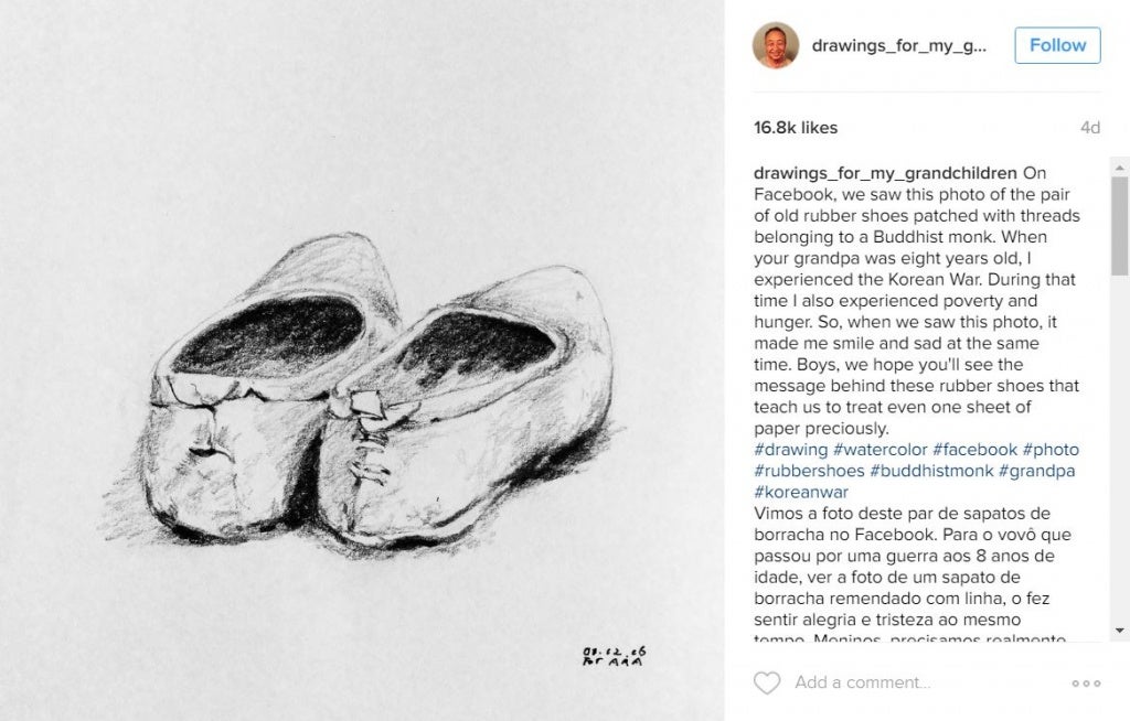 Korean Grandpa Shares Drawings On Instagram For Grandkids 17,700Km Away - World Of Buzz