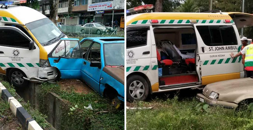 Ambulance Carrying 2 Injured Met With Accident After A Car Recklessly Switched Lane - World Of Buzz
