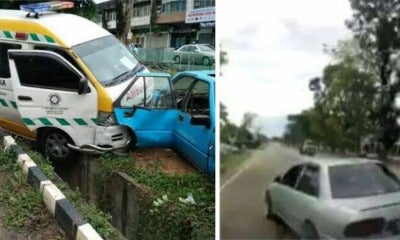 Ambulance Carrying 2 Injured Met With Accident After Proton Wira Recklessly Switch Lane - World Of Buzz 1