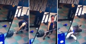 Buff Guy Collapses On The Floor After Lifting Too Heavy In The Gym - World Of Buzz 5