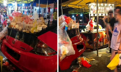 Car Parked At Taman Connaught Pasar Malam Gets Literally Trashed, Netizens Are Torn If The Act Was Okay - World Of Buzz