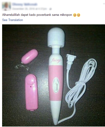 Indonesian Woman Praises God For Receiving Powerbank And Microphone, Netizens Told Her It's A Vibrator - World Of Buzz 1