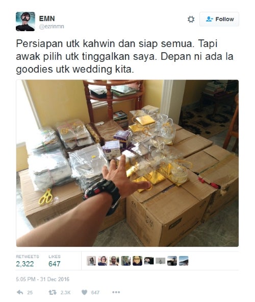 Malaysian Man Prepares Wedding Only To Find Out Fiancée Bails At The Last Minute - World Of Buzz