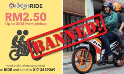Transport Ministry: Dego Ride Motorcycle Service Is A No-Go - World Of Buzz