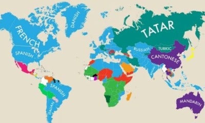 Amazing Map Of 2Nd Languages Being Spoken Around The World - World Of Buzz
