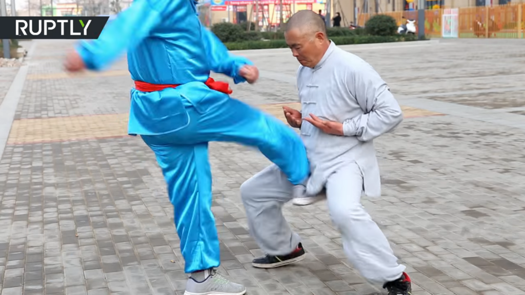 Chinese Kung Fu Master Shows Off His Balls Getting Hit, Kicked And