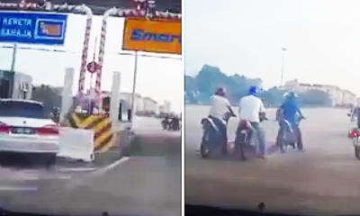 Malaysian Lady Driver'S Dash-Cam Caught Mat Rempit Blocking Toll Booth To Use As Starting Line - World Of Buzz 1