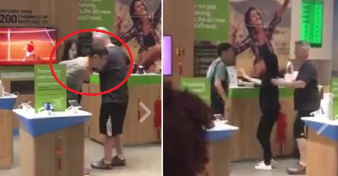 Singaporean Man Goes Ballistic In Telco Centre, Gentleman Steps In To Protect Lady Staff - World Of Buzz