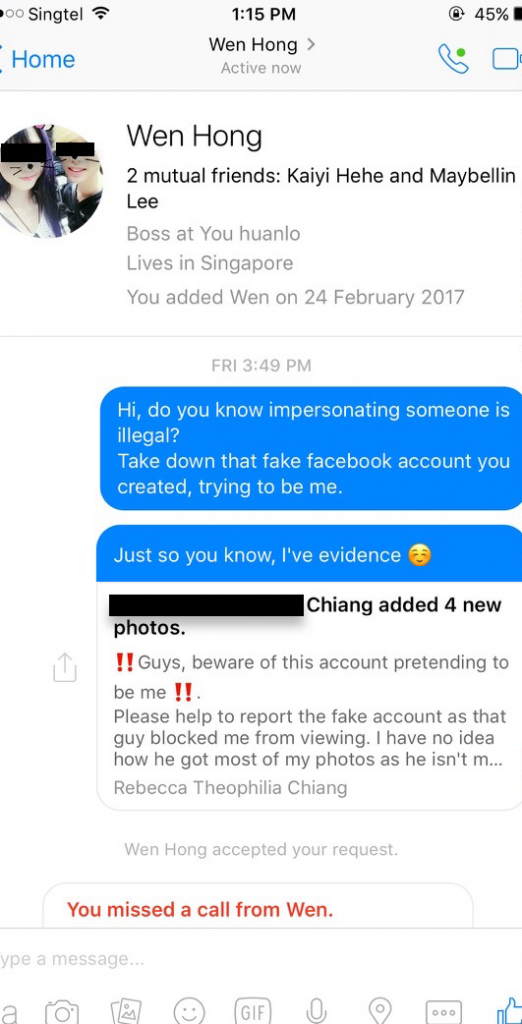 Creepy Singaporean Guy Uses Girl's Profile To Fake Relationship For Two Years - World Of Buzz