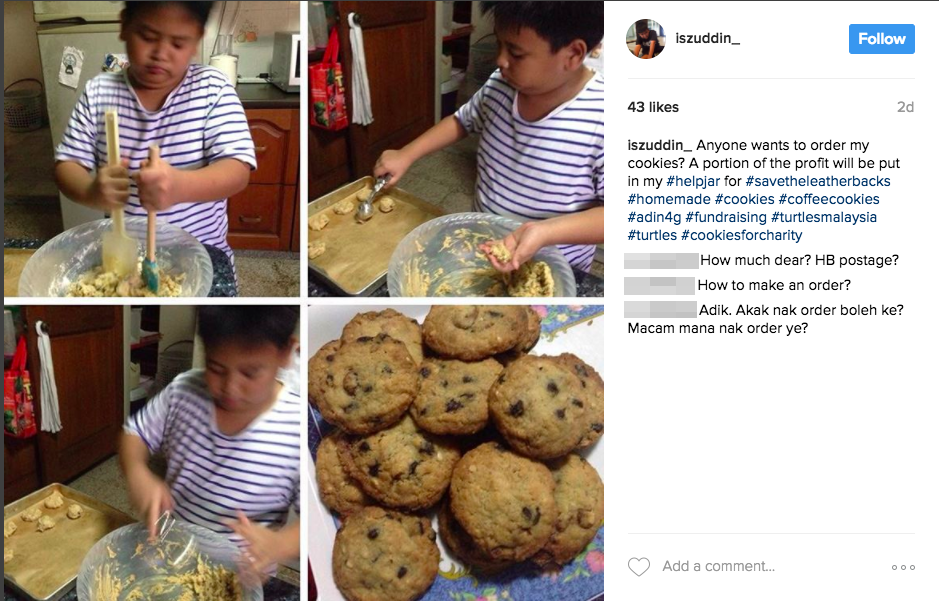 Cute Malaysian Boy Bakes Cookies To Save The Turtles - World Of Buzz 1