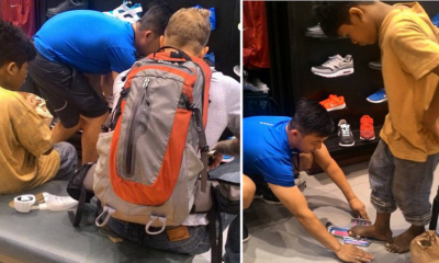 Foreigner Guy Bringing Barefooted Child For Shoes Shopping Melts Netizens' Heart - World Of Buzz 1