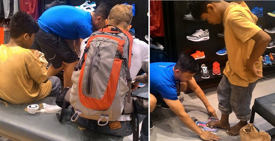 Foreigner Guy Bringing Barefooted Child for Shoes Shopping Melts Netizens' Heart - World Of Buzz 1