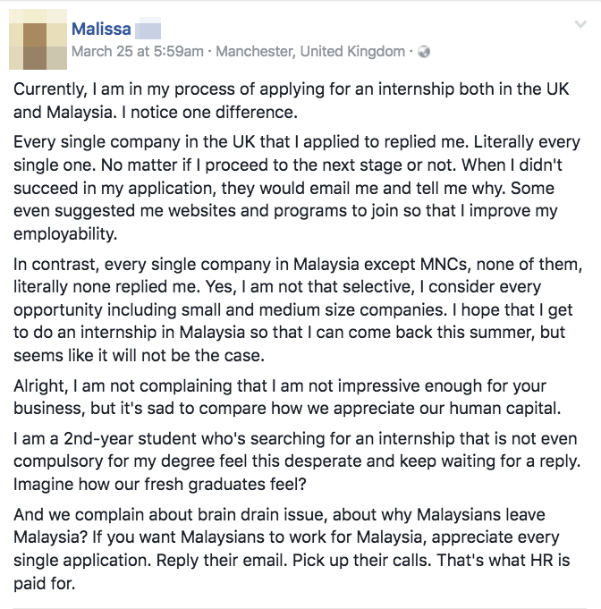Malaysian Student Upset with the Way Local Companies Handle Job Applications - World Of Buzz