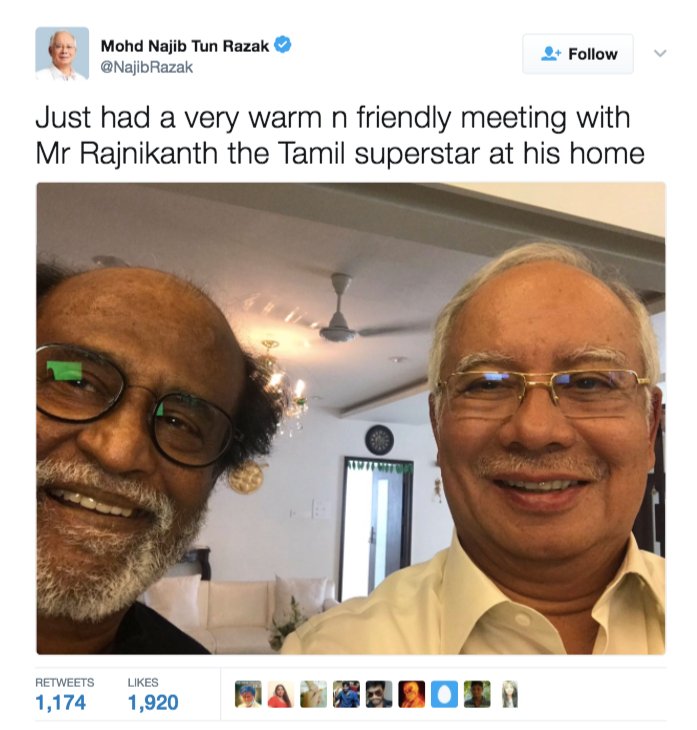 Prime Minister Najib Met Superstar Rajinikanth, Malaysians go Crazy - World Of Buzz 2