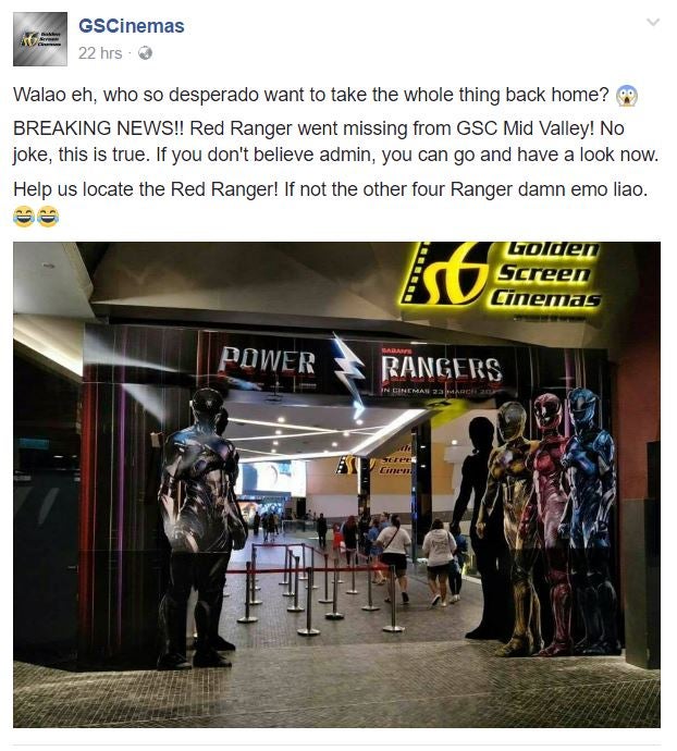 Red Power Ranger Goes Missing in GSC Mid Valley, Netizens on the Hunt for Him - World Of Buzz 1