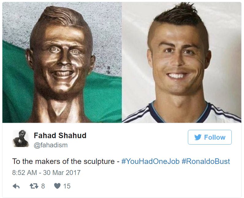 This Statue of Christiano Ronaldo has Netizens Laughing their Heads off - World Of Buzz 6