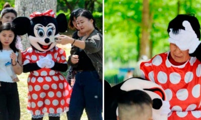 70-Year-Old Grandma Put On Minnie Mouse Costume To Support Her Family - World Of Buzz
