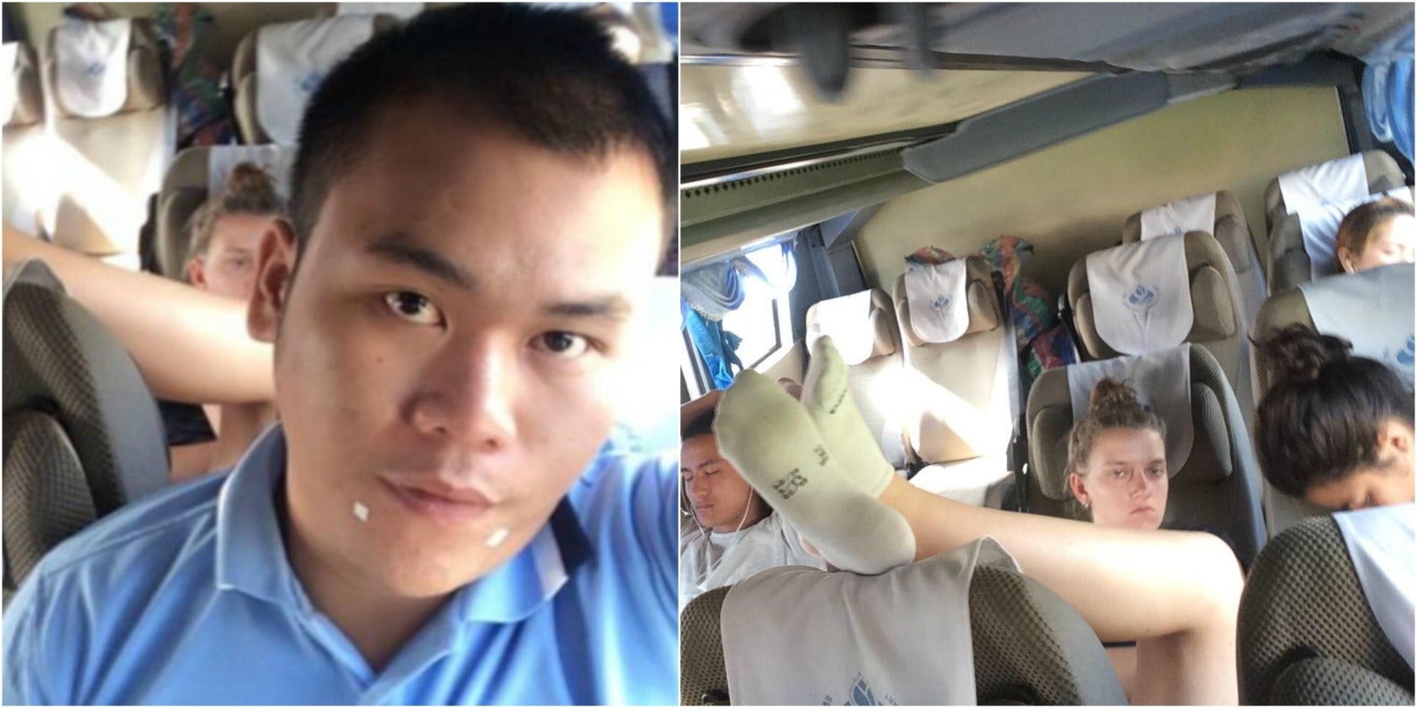 Ignorant Tourist Refuse To Remove Her Feet From Headrest - World Of Buzz