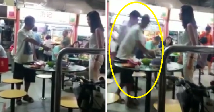 Singaporean Couple Pushes Elderly Man Over a Dispute for Table at Hawker Centre - World Of Buzz