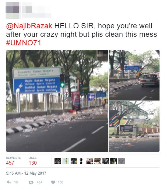 Area Near Bukit Jalil Stadium Covered in Litter After UMNO Anniversary Celebration - World Of Buzz