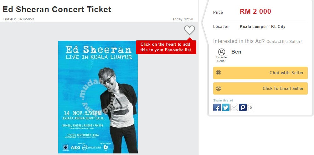 Ed Sheeran's KL Concert Tickets Sold Out, People Are Reselling It At Ridiculous Prices - World Of Buzz 3