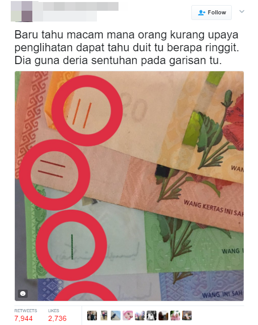 Here's How Blind Malaysians Can Tell How Much Cash They're Carrying - World Of Buzz