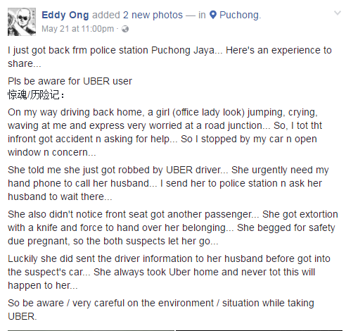 Malaysian Lady Got Robbed When She Was Taking An Uber Home From Mid Valley - World Of Buzz