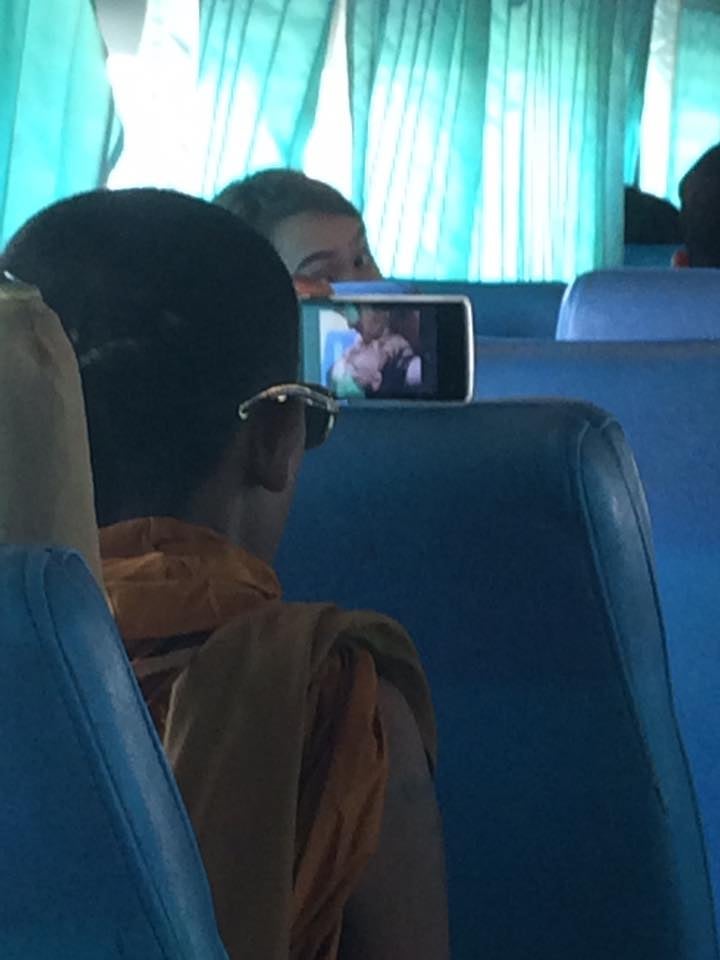 Netizen Shocked at Seeing Thai Monk Openly Watching Porn on Bus without Earphones - World Of Buzz