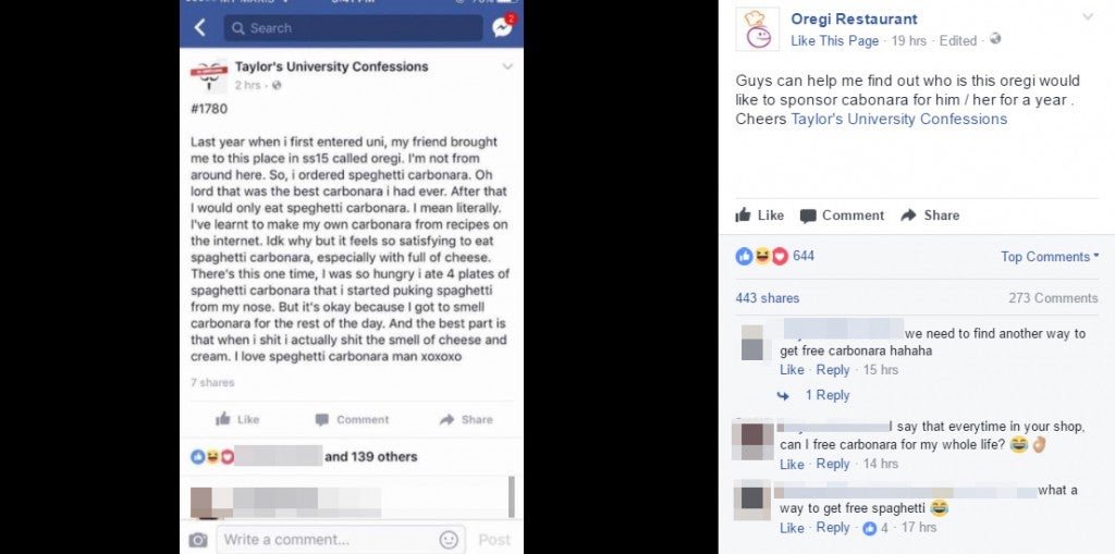 Oregi Wants to Give Free Pasta to University Student After Seeing Viral Confession - World Of Buzz
