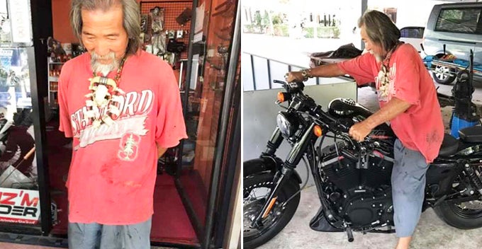 Shabbily Dressed Thai Man Unattended by Bike Shops, Bought Harley Davidson with Cash - World Of Buzz