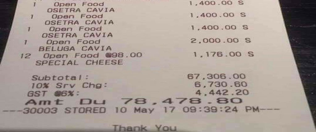 Shocking Dinner Receipt That Costs RM78,000 for a Group of 12 in KL's Fine Dining Restaurant - World Of Buzz