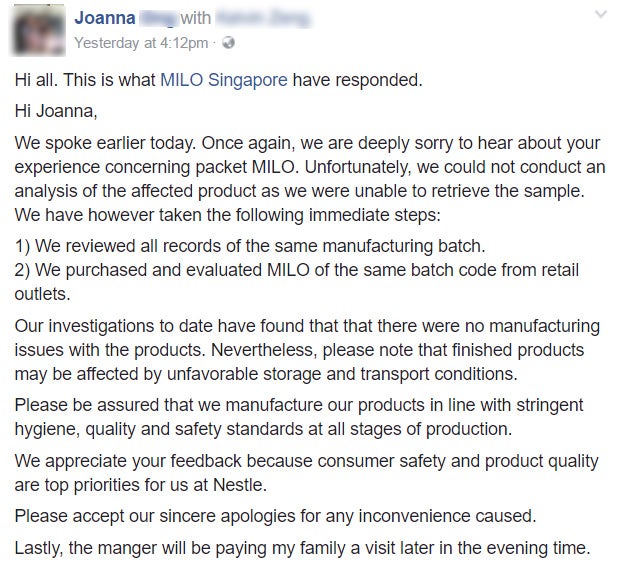 Woman Complains Milo Tasted &Quot;Sour And Bitter&Quot;, Milo Singapore Claims Not Their Fault - World Of Buzz 2