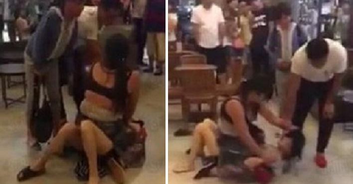 Woman Hits And Strips Mistress In Starbucks As Husband And Daughter Watches - World Of Buzz 4