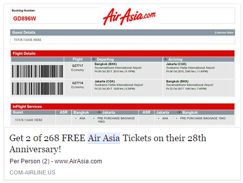 You've Probably Seen This Air Asia Promotion on Facebook, But It's Fake - World Of Buzz 1