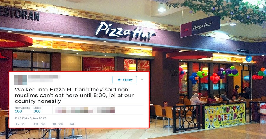 Malaysian Netizen Complained Pizza Hut Only Serves Non-Muslims After 8.30, Pizza Hut Responds - World Of Buzz 7
